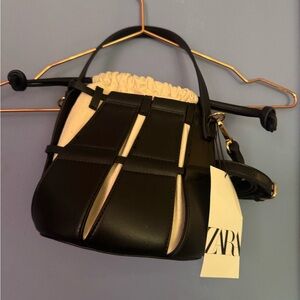 Zara Black and Cream Women's Bag